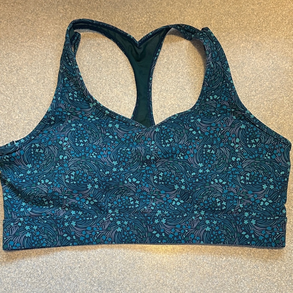 Patterned Teal Sports Bra